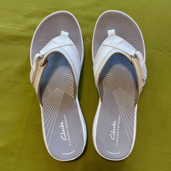 Clarks Cloudsteppers Womens Breeze Reyna White Sandals Size 9 - Picture 7 of 8